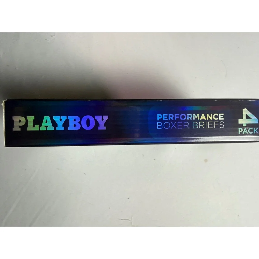 Playboy Performance Boxer Briefs 4 Pack Mens Large Multicolor Stretch Underwear